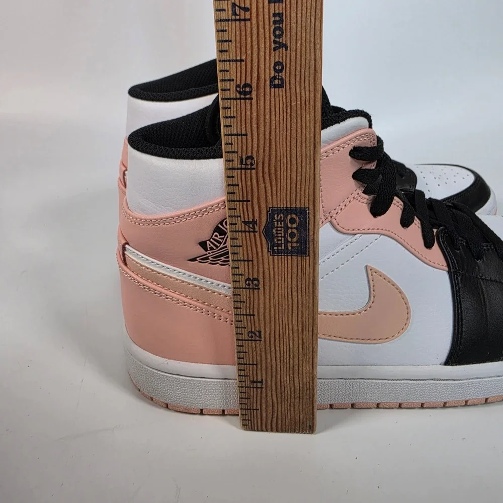 Nike Air Jordan 1 Mid Men's 9 Crimson Tint Pink White Black High Top Sneakers